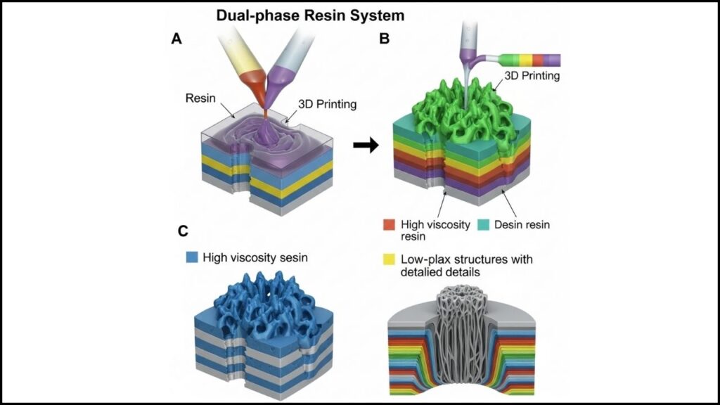 MIT Engineers Develop New 3D Printing Method to Reduce Waste and Enable Complex Designs 2 Dual-Phase Resin System Technique