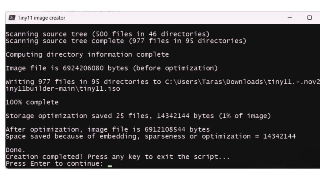How to Create a Lightweight Windows 11 Image for Unsupported PCs 5 Run the Tiny11 Builder Script