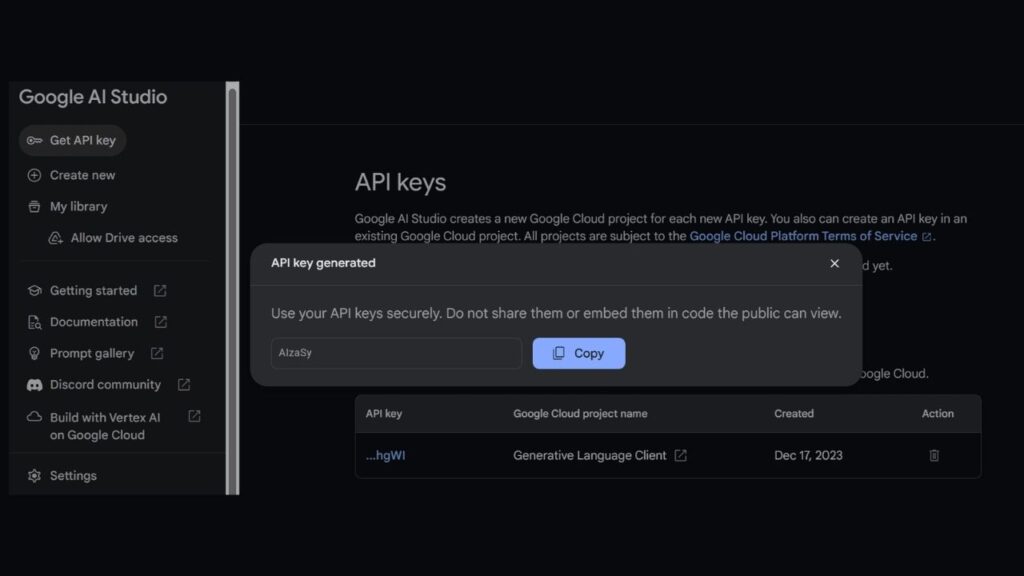 Access the Gemini API